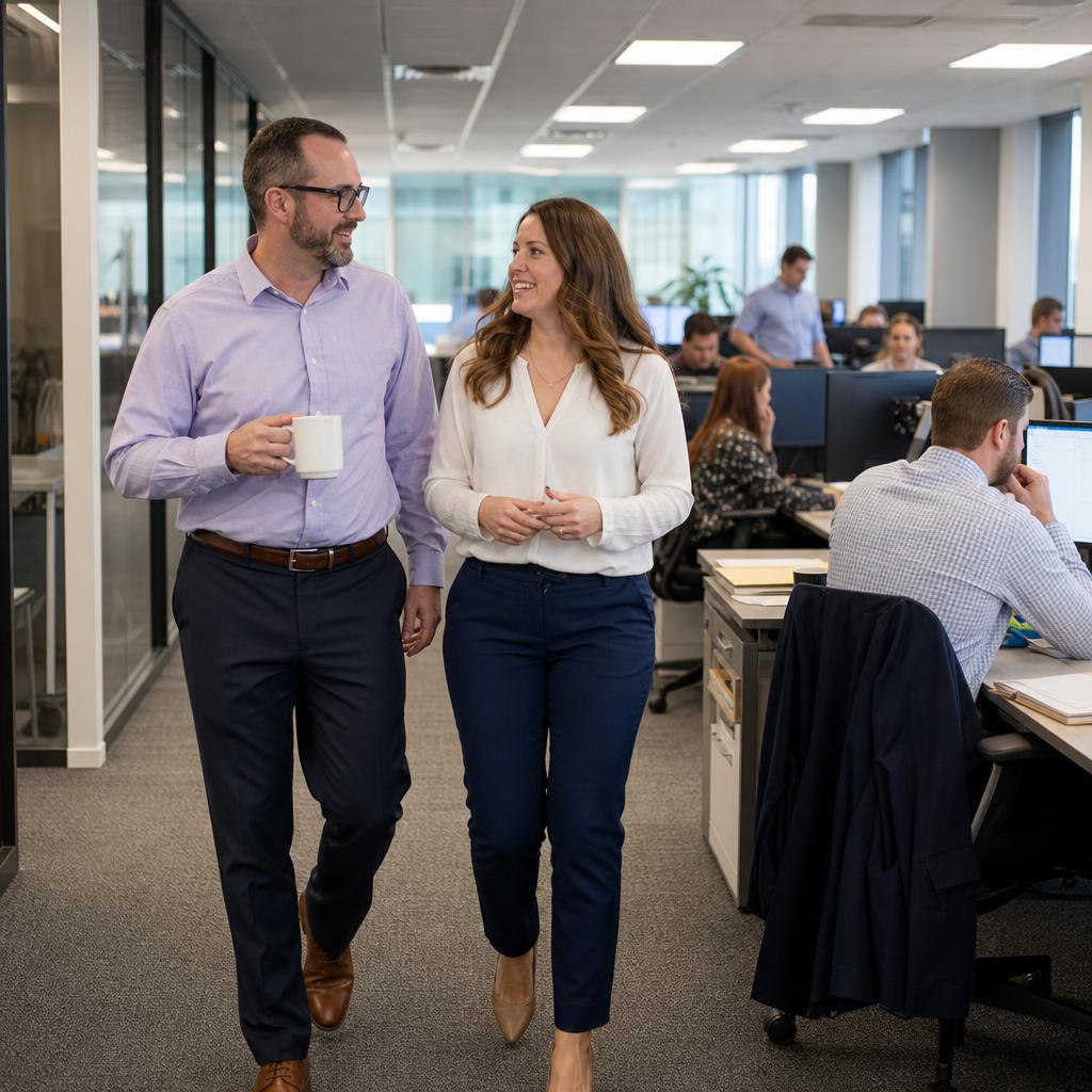 Growing accounting firm team working in a contemporary open office